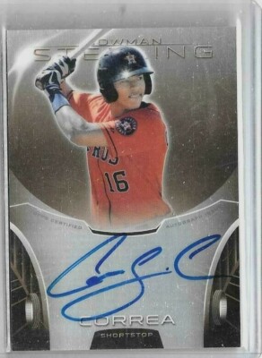 CARLOS CORREA 2013 BOWMAN STERLING ROOKIE REFRACTOR AUTOGRAPH #72