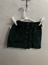 American Eagle Hunter Green Corduroy Button Front Mini Skirt Size 0