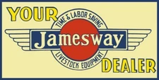 Jamesway Livestock Equipment Dealer NEW Sign: 18 x 36" USA Steel