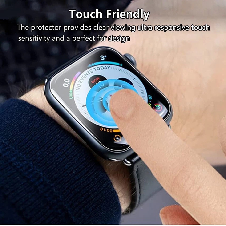 3D Tempered Glass Screen Protector Fr Apple Watch Series 9 8 7 6 5 40 41 44 45mm - Image 4 of 4