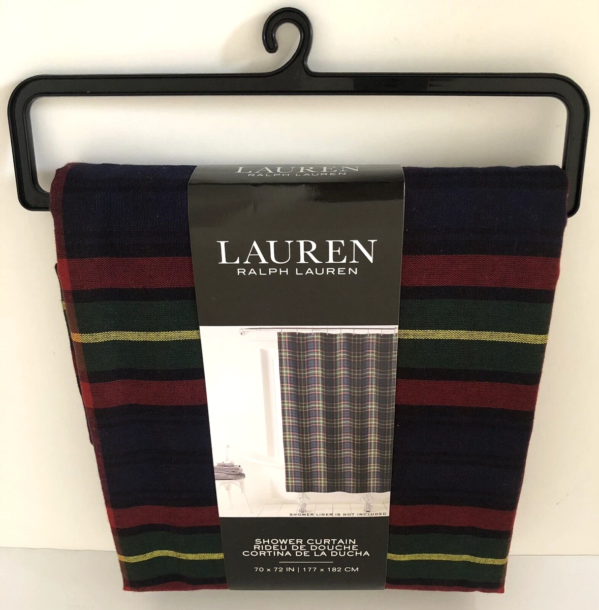 Lauren Ralph Lauren Red Plaid Shower Curtain 70 x 72" www.glwec.in