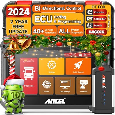 ANCEL V6HD Heavy Duty Truck Scanner Diesel Diagnostic Scan Tool ECU Coding DPF
