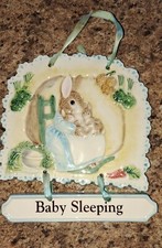 Beautiful Beatrix Potter Sleeping Baby Wall Peice Great Detail 6x5