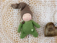 Waldorfpuppe Miniatur Gnom Zwerg  handgefertigt Reisepuppe Handarbeit