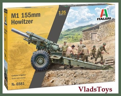 Italeri Plastic Model kit 1/35 Scale M1 155mm Field Howitzer #6581