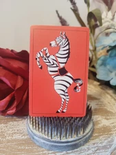 Vintage Midcentury Zebra Playing Card, Trade Card, Swap Card, Animal Cards
