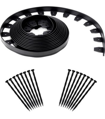 Easy-Flex No-Dig Landscape Edging with Bonus Spikes for Lawn and Garden  50 Feet