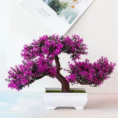 Künstlicher Bonsai kleiner Baum im Topf Kunstpflanze Blume Haus Tisch Garten Dekor UK