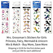 Mrs. Grossman's Princess, Fairy, Mermaid  Unicorn Stickers - Sealed - You Pick