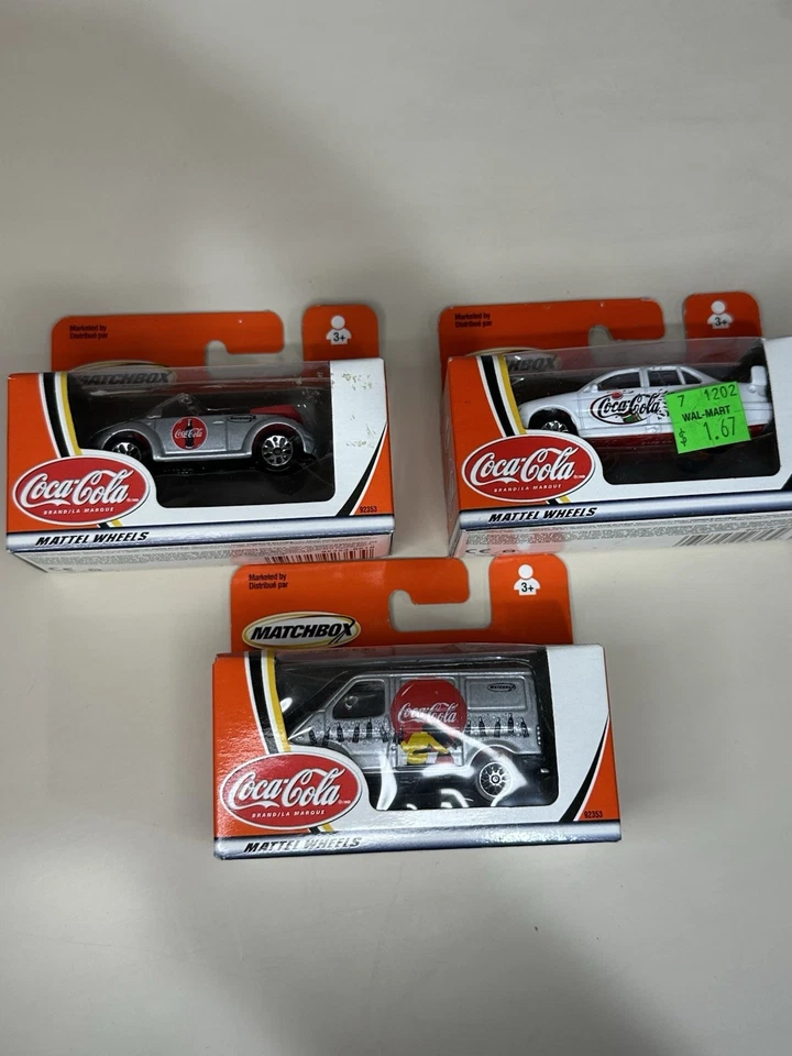 Matchbox Coca-Cola Mattel Wheels Van Sedan Convertible Lot of 3 - Image 4 of 4
