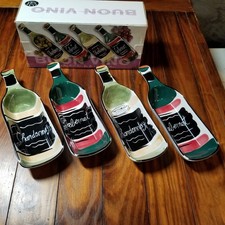 CLAY ART Ceramic Set of Four Wine Bottle Shaped Dip Bowls  GRS