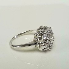 14K White Gold Plated 3Ct Round Cut Lab Created Diamond Cluster Wedding Ring