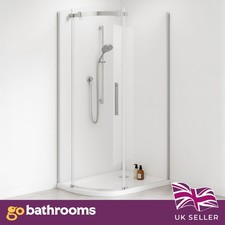 Single Door Offset Quadrant Shower Enclosure Chrome Easy Clean 1200x900mm Left