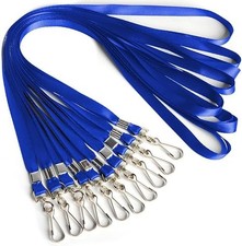 Lanyards for Id Badges 10 Pack Lanyard with Clip Swivel Hooks Name Blue