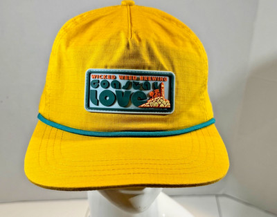 Wicked Weed Coastal Love Yellow Trucker Snap Back Hat Cap Unisex Sample Rainbox