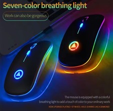 2.4GHz Wireless Optical USB Mouse Rechargeable RGB Cordless Mice For Laptop PC