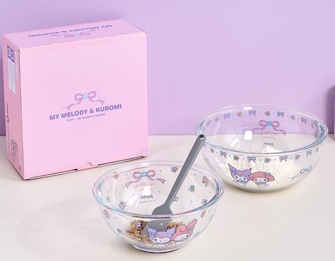 Limited Pyrex x Sanrio Heat-resistant Glass Mixing Bowl 2p Set