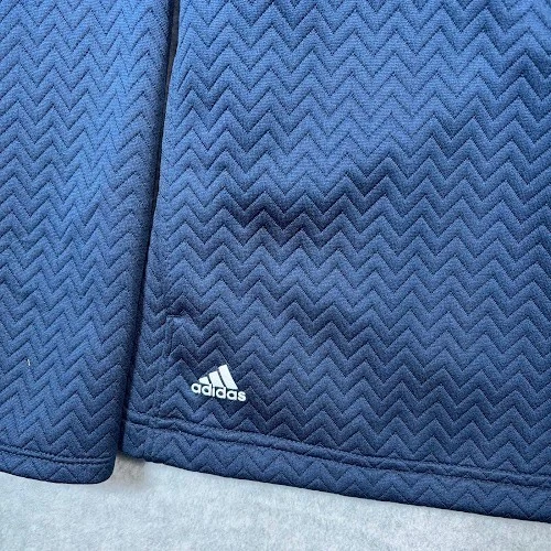 Новый с Ярлыками Adidas полный молнии куртка XL темно-синий женщин гольф текстурированный шеврон FP8611 дефектный - Изображение 4 из 4