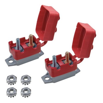 2PCS DC 12V-24V Automatic Reset Circuit Breaker with Cover Stud Bolt, 30A Car Cu