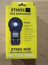 Ethos Test Instrument Digital Led/Lux Level Meter with Case and Instructions