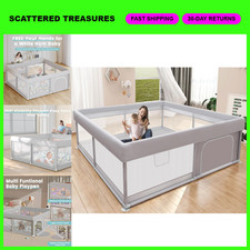 Large Baby Playpen 50x50 Inch, Safe Play Pens for Infants  Toddlers, Indoor/Out