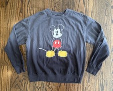 Vintage Mickey Mouse Disney Crewneck Sweatshirt Size Medium M Double Sided 90s