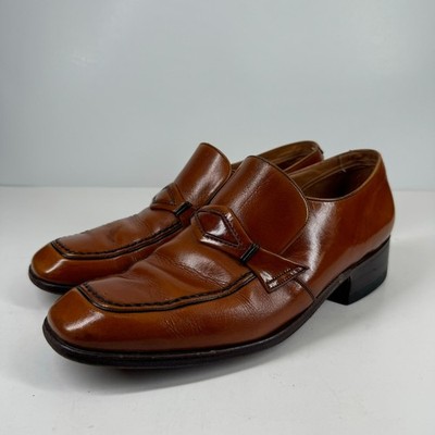 Vintage Barker of Earls Barton Men s 8/UK 7E Brown Leather Slip-On Loafer Shoes