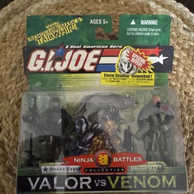 GI Joe Valor Vs Venom Snake Eyes W/ Timber & Swamp Rat Ninja Battles 2005