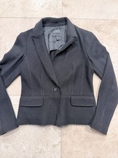 Banana Republic BR Women's Black Single Button Knit Blazer Jacket Size 8 pocket