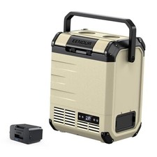D10 12 Volt Car Refrigerator, Portable Freezer 10.6Qt/10L Battery  Khaki-Set