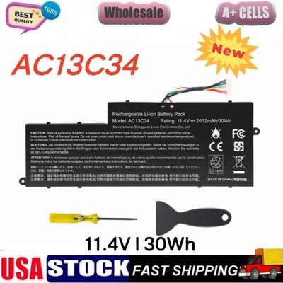   AC13C34 Battery for Acer Aspire V5-122P E3-111 3ICP5/60/80 KT.00303.005 30Wh