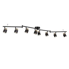 8 Light Foldable Track Lighting Kit, Matt Black Brass Finish Adjustable with