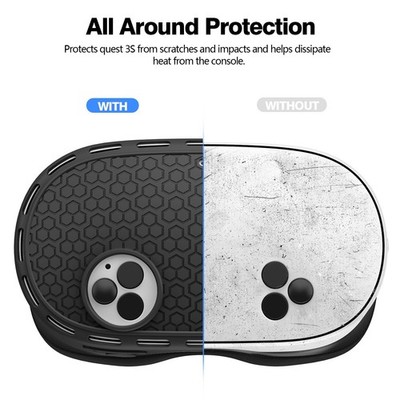 Premium Silikon Headset Cover für Meta für Quest3S schützt vor Beschädigunge
