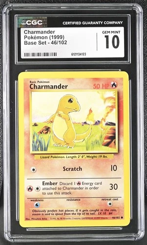 CGC 10 GEM MINT Charmander 1999 Base Set 46/102 Pokemon Card