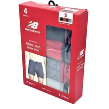 New Balance 4 Pairs Men's Athletic Mesh Boxer Briefs MEDIUM  32-34  