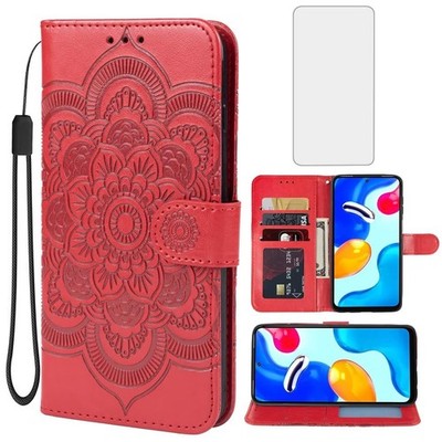 Case for Redmi Note 11/Redmi Note 11S 2201117TY Wallet Case with Tempered Gla...