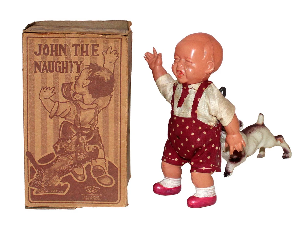 希少　オキュパイドジャパン　レトロ　セルロイド　ガラガラ　赤ちゃん　いぬ　犬 Celluloid Toy Japan In Vintage & Antique Celluloid Toys for sale