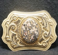 WJ07119 NOS NICE VINTAGE 1970s  STONE  FLORAL  FASHION UNISEX BELT BUCKLE