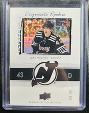 23-24 UD Black Diamond Luke Hughes Exquisite Collection 03-04 Retro Rookies 9/99