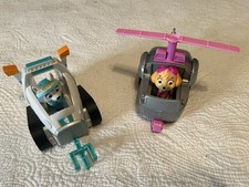 Paw Patrol Rescue Pups Skye Helicopter Everest Snowmobile Vehicles w Figure Lot