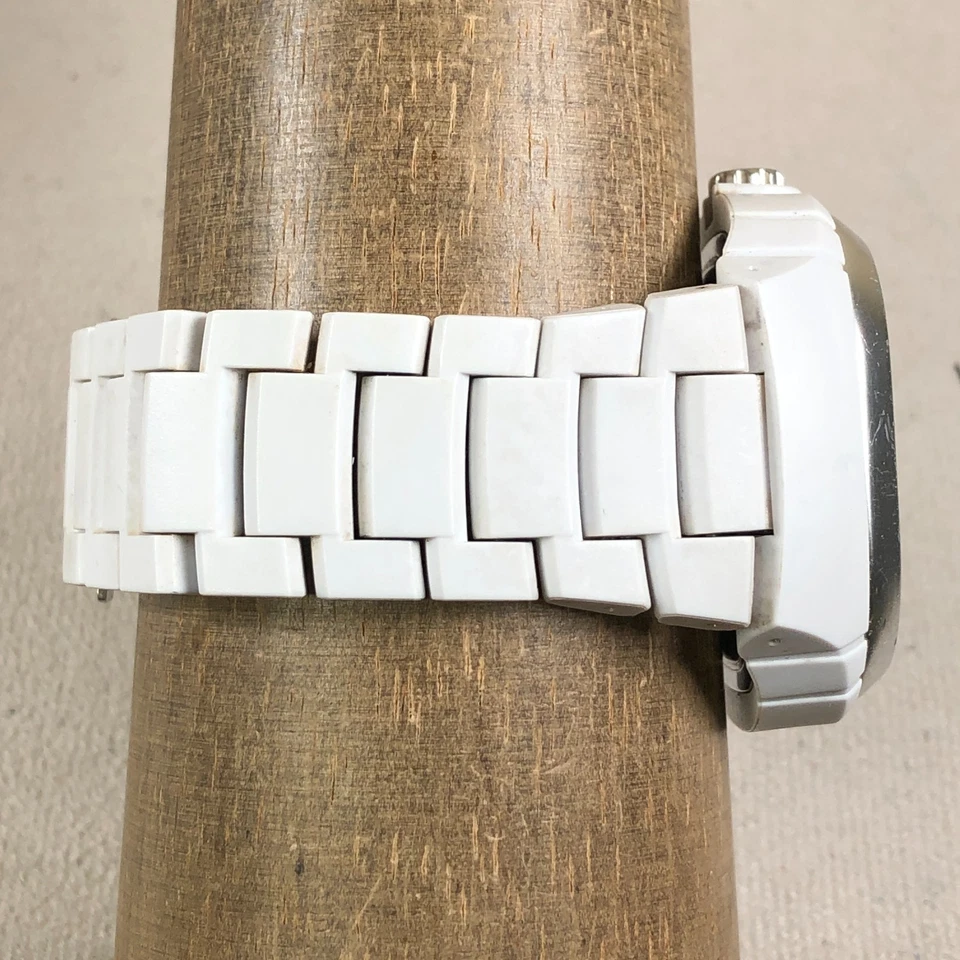Adidas Seoul Men ADH2578  Fashion White Ceramic Band Square Quartz 50mm Watch 7" - Image 3 of 4