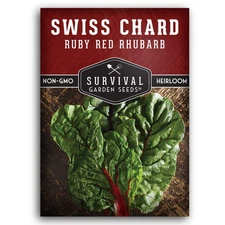 Ruby Red Rhubarb Swiss Chard Seeds for Planting – Heirloom Red Chard – Cool o...
