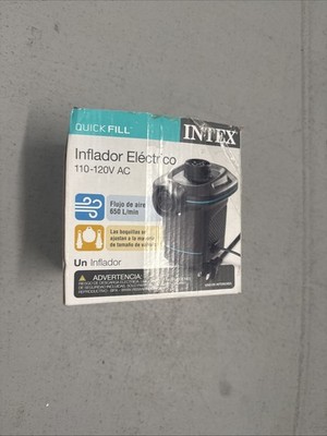 Intex Quick Fill Electric Air Pump 110-120V AC Inflate Deflate 650 L/min Nozzles
