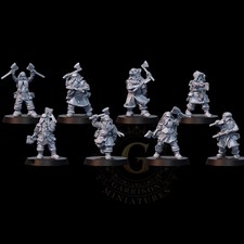 Dwarf Barbarians -28mm Fantasy Wargame  Display Miniatures