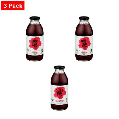 Just Ice Tea Organic Berry Hibiscus Herbal Ice Tea 16 fl oz  - 3 Packs