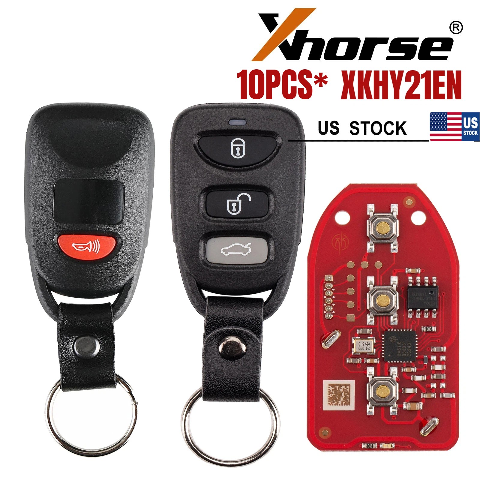 10x Xhorse VVDI XKHY21EN Universal Wire Remote Key for Hyundai Style 3+1 Buttons