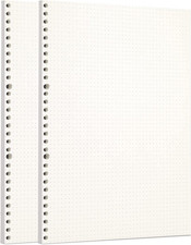 Zelten 2 Pack A4 90 Sheets/180 Pages Dotted Loose Leaf Punched Paper Refills Pap