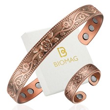 Copper Bracelet  Ring for Women, 99.99 Pure Copper Magnetic Bracelet Lympha...