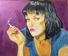 Oryginalny/Unikatowy akryl Uma na płótnie 40x50cm 