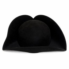 Black Colonial Tricorn Hat Pirate Costume Accessory